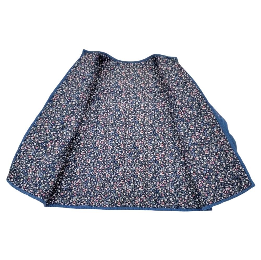 VTG Handmade Reversible Quilted Jacket Patchwork Corduroy Floral Blue Pink XXL - Picture 9 of 17